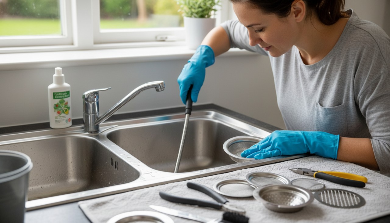 Photograph of a homeowner cleaning a <a href=